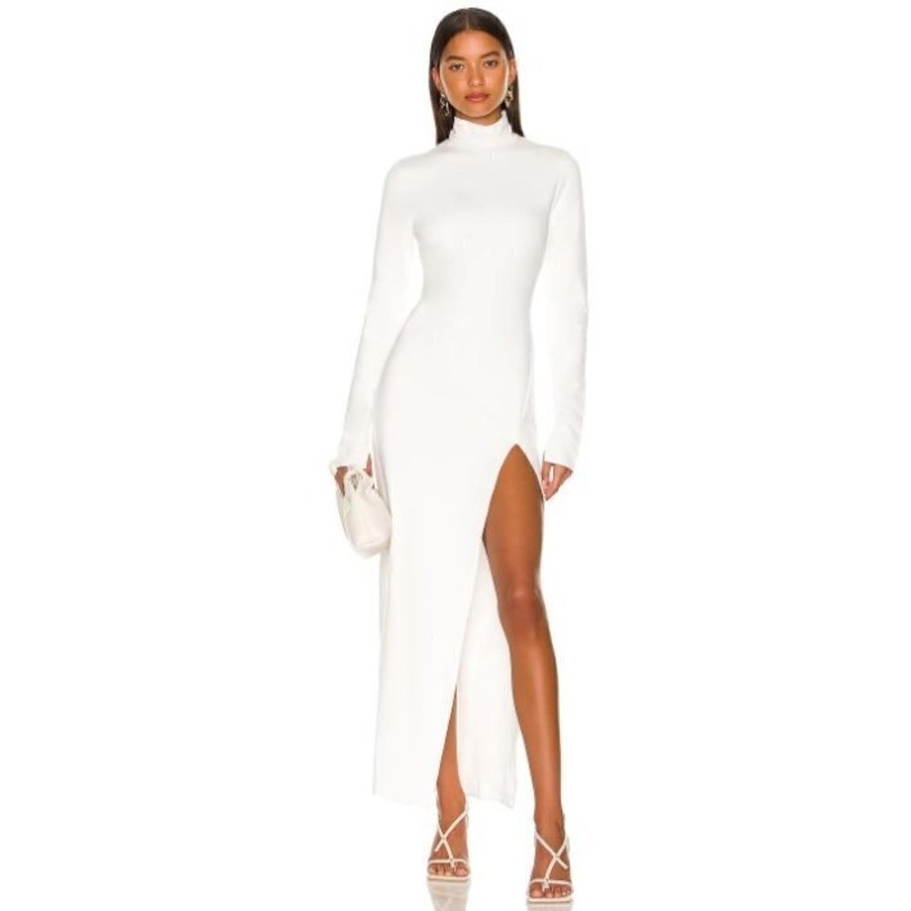 Nonchalant Label Declan Turtleneck Dress Off White Womens Size Large